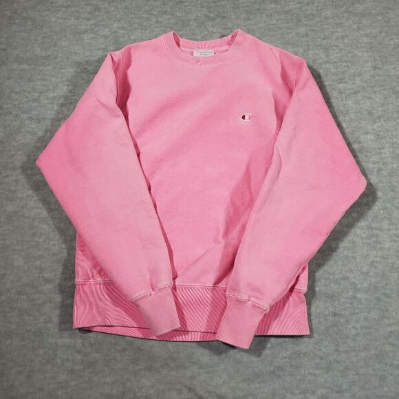 Champion Sweatshirt Womens Small Pink Fleece Lined Reverse Weave Crew Neck Vtg - Picture 1 of 7